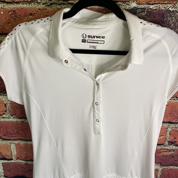 Sunice White Tennis Polo Shirt Athletic Dress Size M - Picture 4 of 15